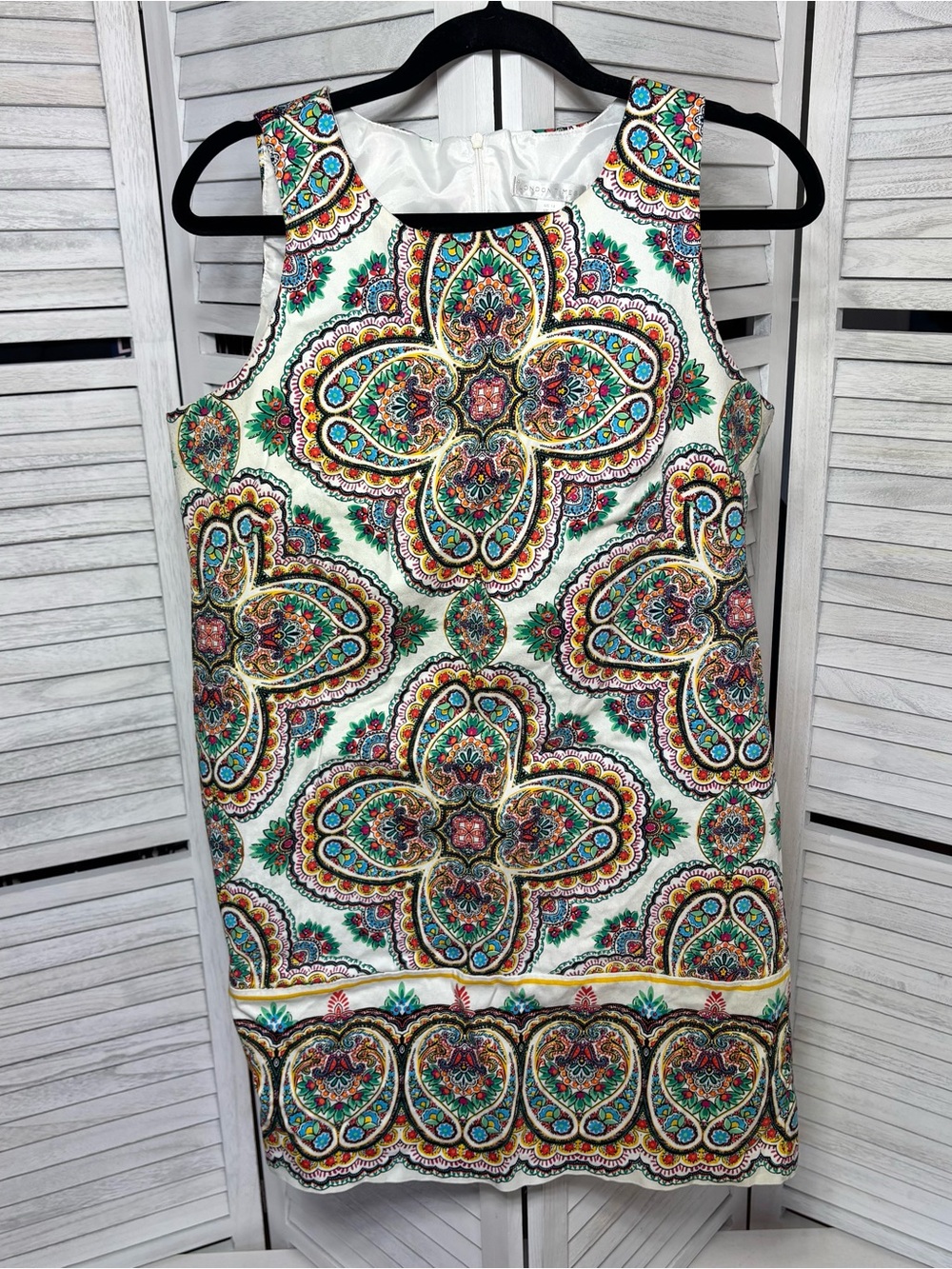 London Times Paisley Floral Shift Dress Size 14 Multicolor